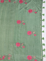 MIMOSA Pista Saree Saree — pallu and zari work detail