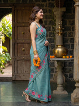MIMOSA Sapphire Saree Saree — pose 3 styling detail