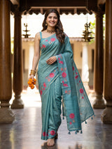 MIMOSA Sapphire Saree Saree — pose 6 styling detail