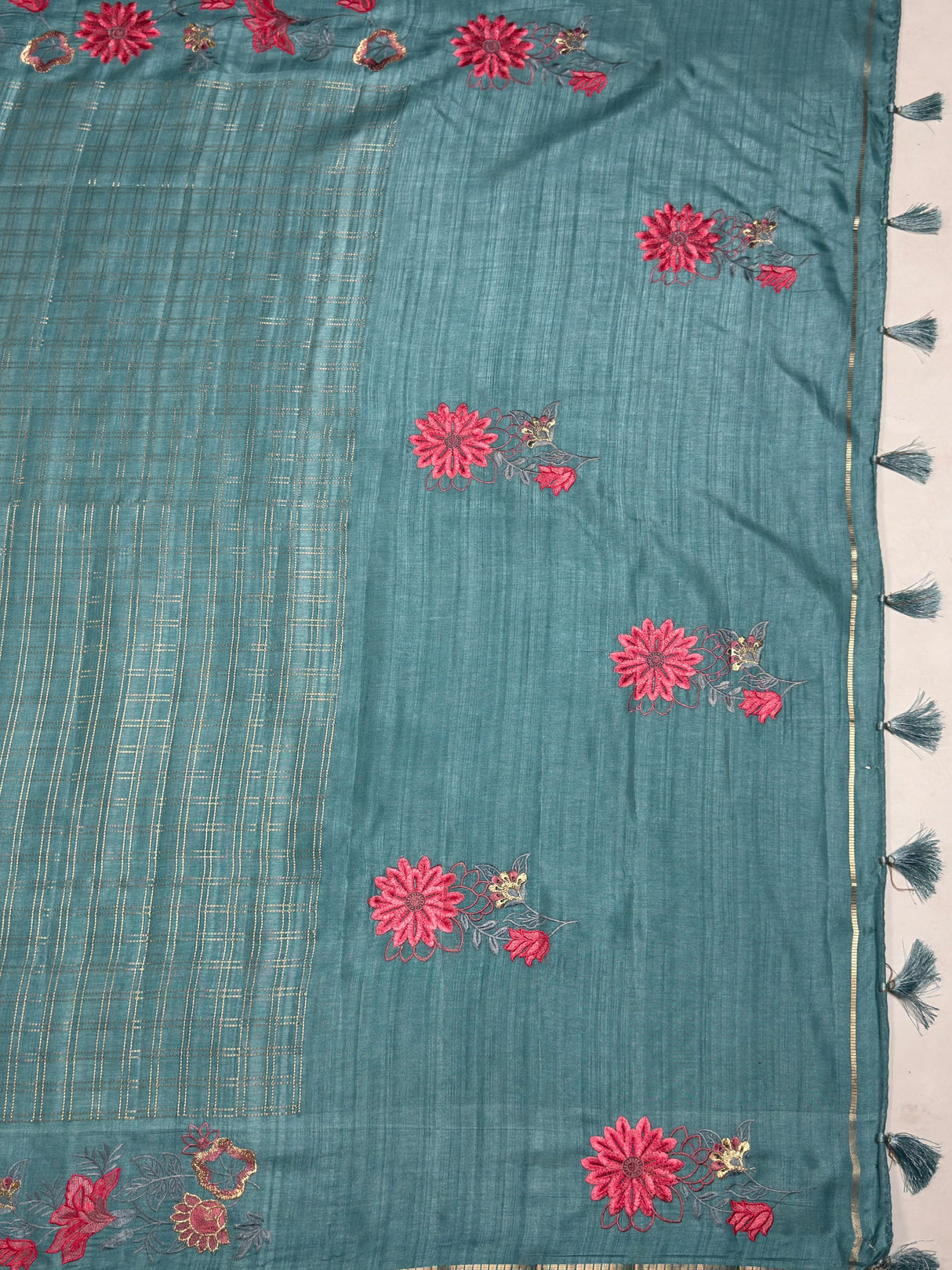 MIMOSA Sapphire Saree Saree — pallu and zari work detail