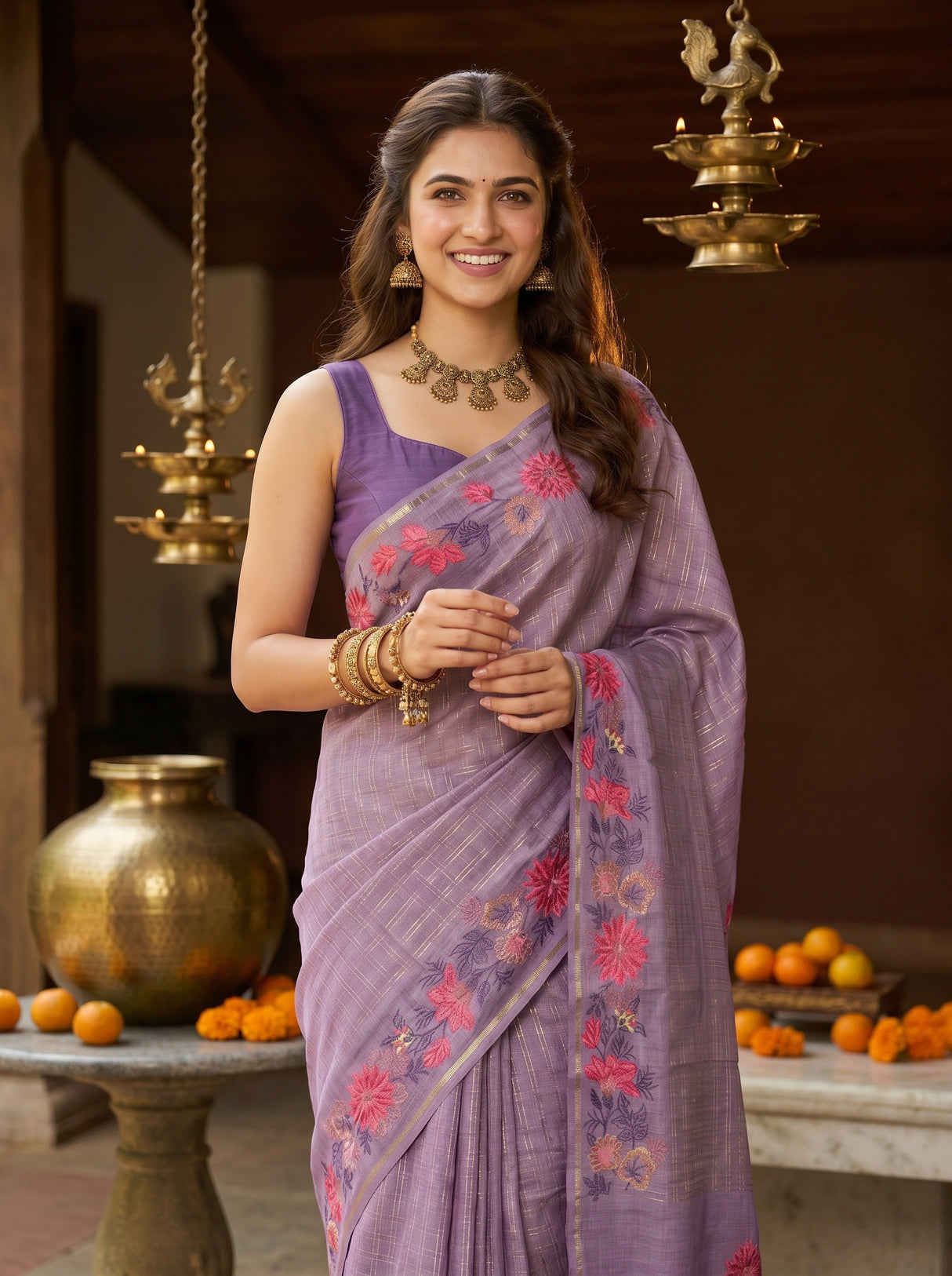 MIMOSA Violet Saree Saree — pose 10 styling detail