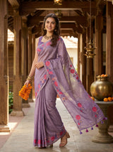 MIMOSA Violet Saree Saree — pose 5 styling detail