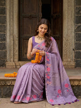 MIMOSA Violet Saree Saree — pose 8 styling detail