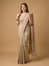 MIMOSA Chiku Saree Saree — pose 5 styling detail