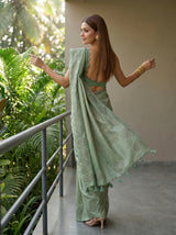MIMOSA Pista Saree Saree — pose 3 styling detail