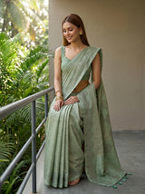 MIMOSA Pista Saree Saree — pose 8 styling detail