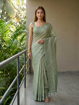 MIMOSA Pista Saree Saree — pose 9 styling detail