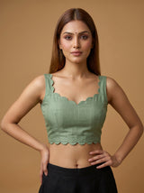 MIMOSA Pista Saree Saree — blouse close-up