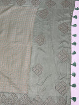 MIMOSA Pista Saree Saree — pallu and zari work detail