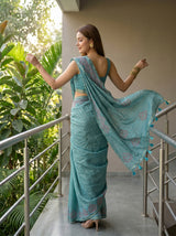 MIMOSA Sapphire Saree Saree — pose 3 styling detail