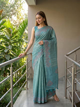 MIMOSA Sapphire Saree Saree — pose 5 styling detail