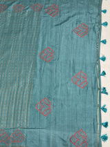 MIMOSA Sapphire Saree Saree — pallu and zari work detail