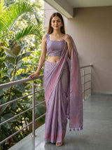 MIMOSA Violet Saree Saree — pose 5 styling detail