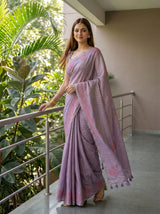 MIMOSA Violet Saree Saree — pose 9 styling detail