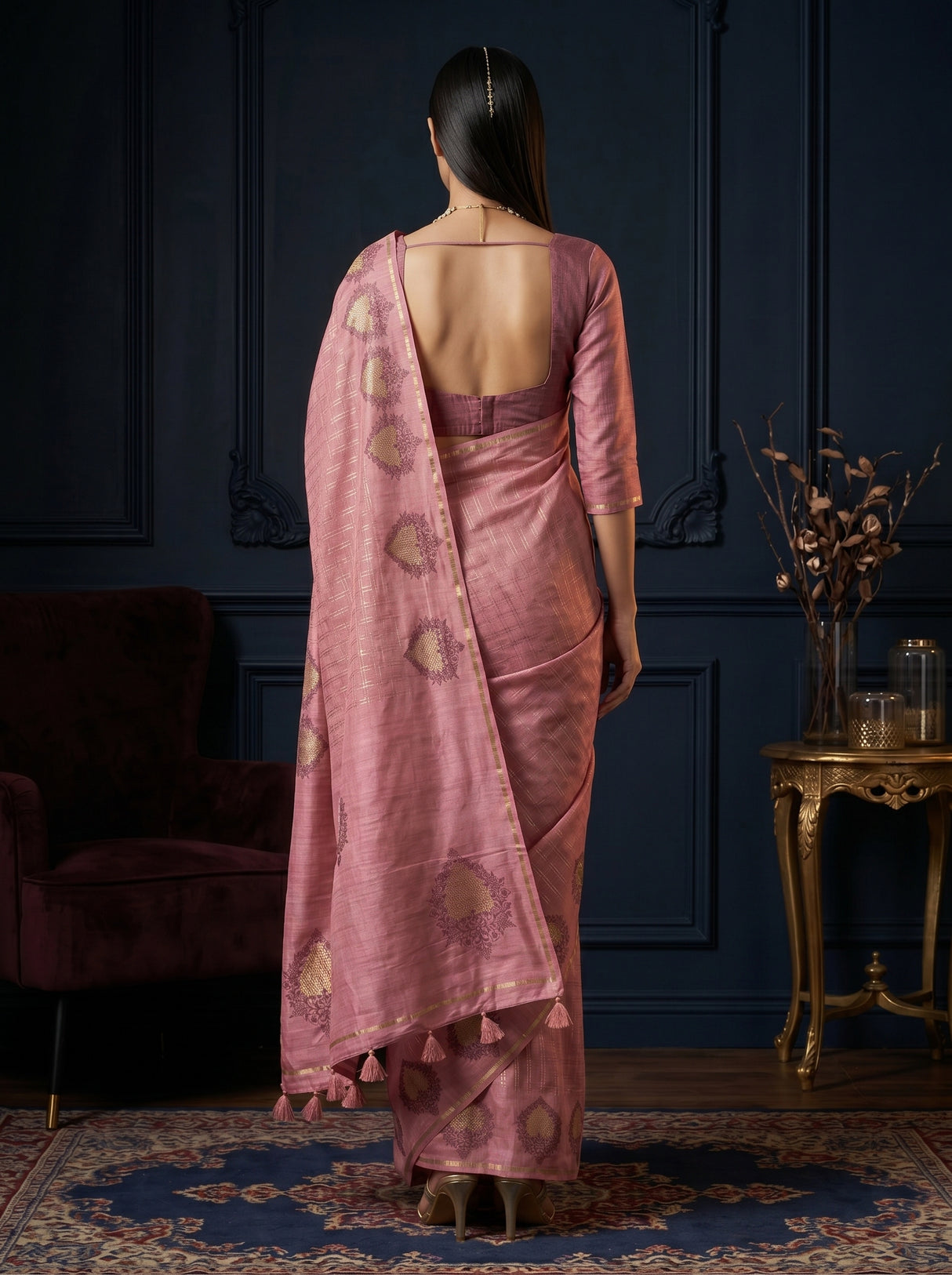 MIMOSA Gajari Saree Saree — pose 2 styling detail