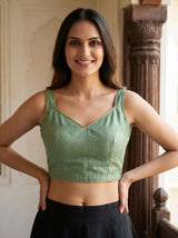 MIMOSA Pista Saree Saree — blouse close-up