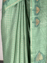 MIMOSA Pista Saree Saree — fleets shot full lifestyle