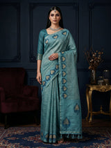 MIMOSA Sapphire Saree Saree — pose 10 styling detail