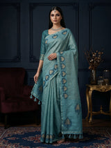 MIMOSA Sapphire Saree Saree — pose 5 styling detail