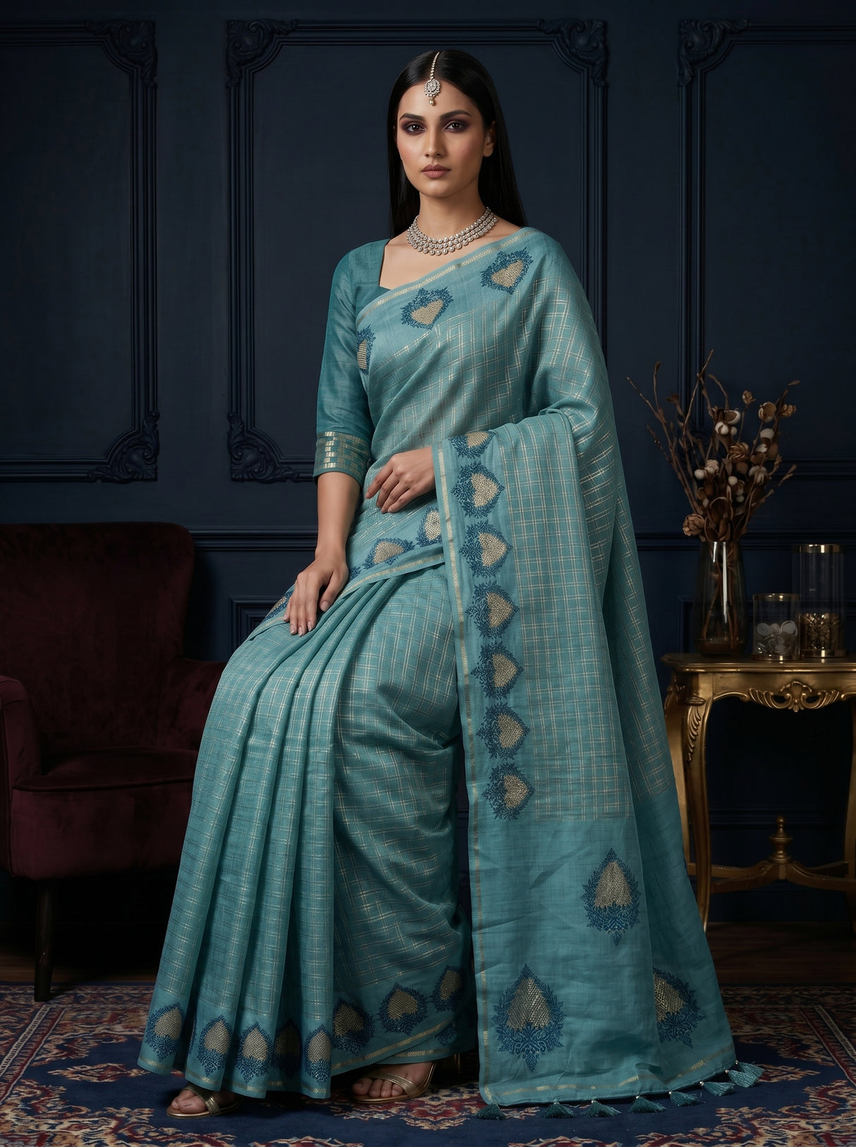 MIMOSA Sapphire Saree Saree — pose 8 styling detail