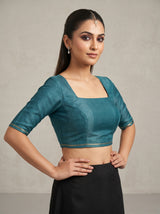 MIMOSA Sapphire Saree Saree — blouse close-up