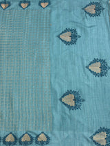 MIMOSA Sapphire Saree Saree — pallu and zari work detail