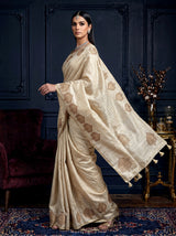 MIMOSA Tussar Saree Saree — pose 5 styling detail