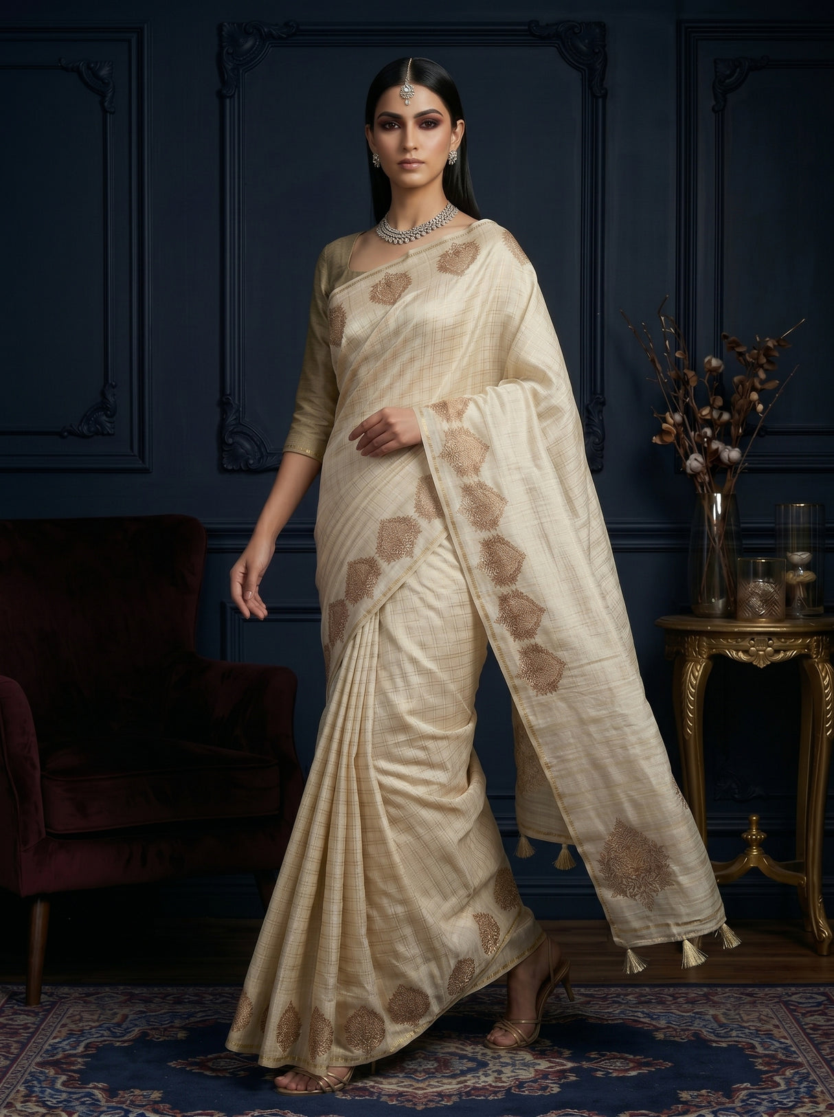 MIMOSA Tussar Saree Saree — pose 7 styling detail