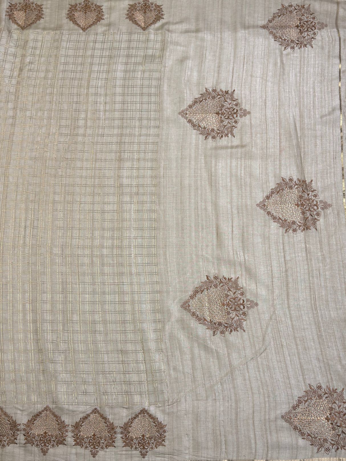 MIMOSA Tussar Saree Saree — pallu and zari work detail