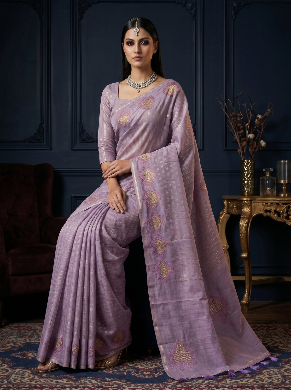 MIMOSA Violet Saree Saree — pose 8 styling detail