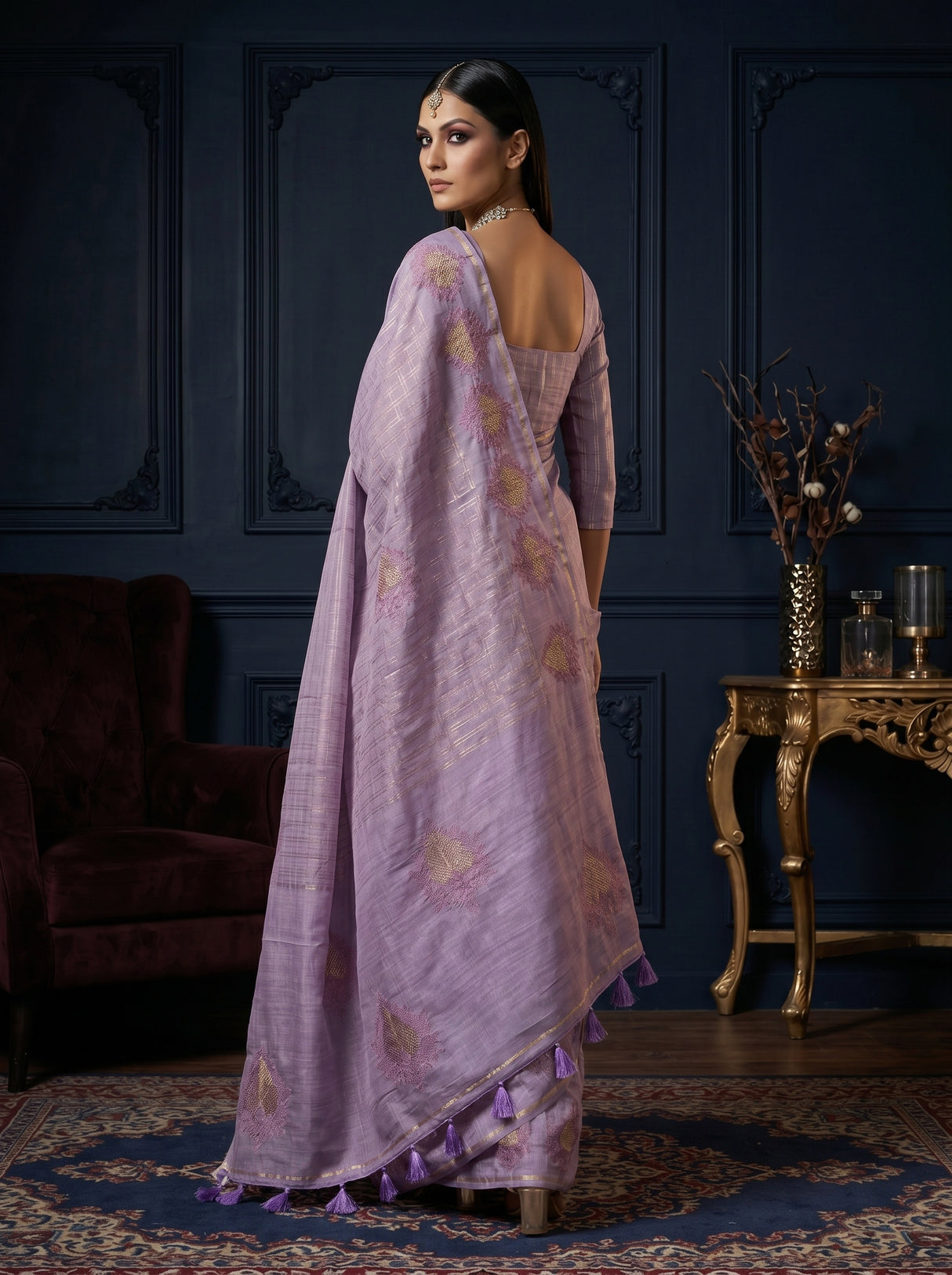 MIMOSA Violet Saree Saree — pose 9 styling detail