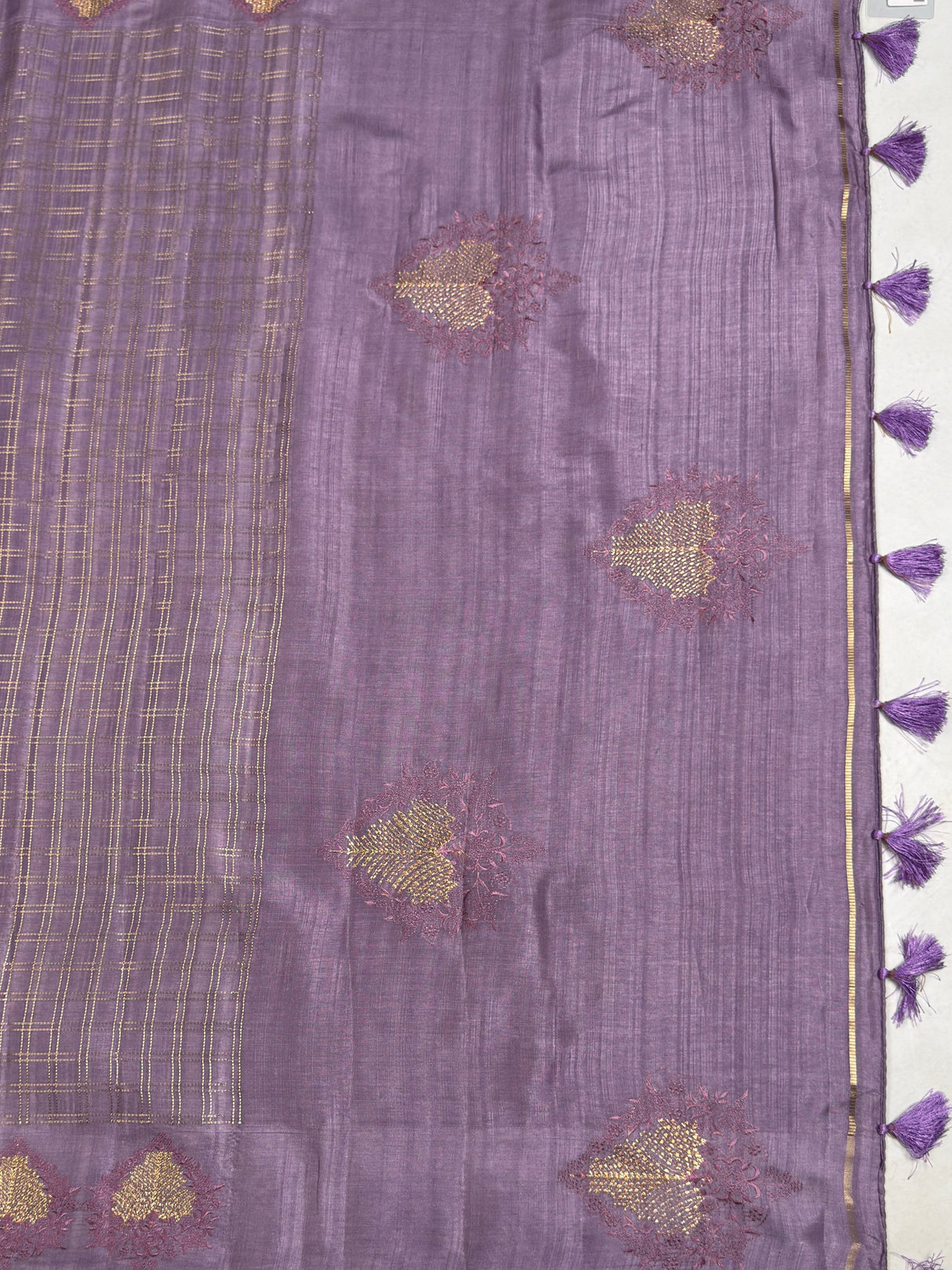 MIMOSA Violet Saree Saree — pallu and zari work detail