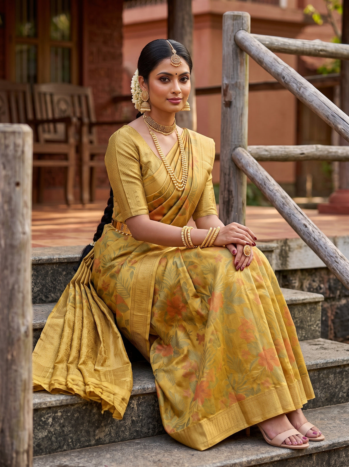 MIMOSA Gold Saree Saree — pose 8 styling detail