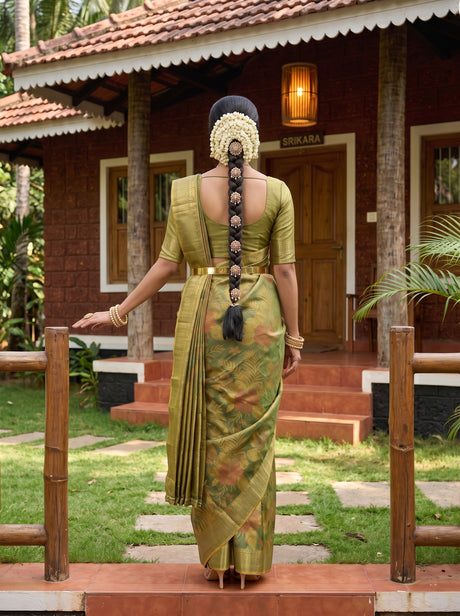 MIMOSA Green Saree Saree — pose 2 styling detail
