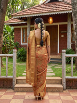 MIMOSA Orange Saree Saree — pose 2 styling detail