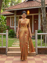 MIMOSA Orange Saree Saree — pose 6 styling detail