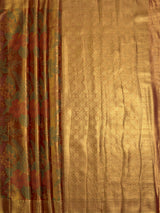 MIMOSA Orange Saree Saree — pallu and zari work detail