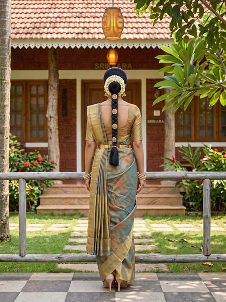 MIMOSA Sapphire Saree Saree — pose 2 styling detail