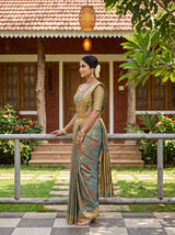 MIMOSA Sapphire Saree Saree — pose 3 styling detail
