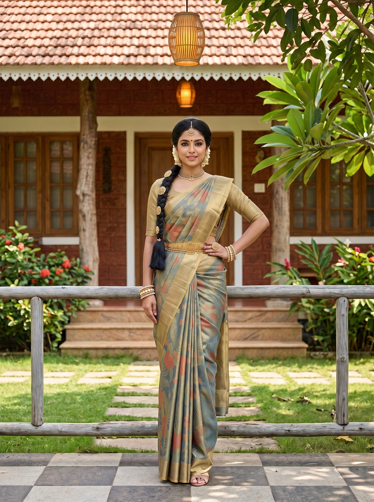 MIMOSA Sapphire Saree Saree — pose 4 styling detail