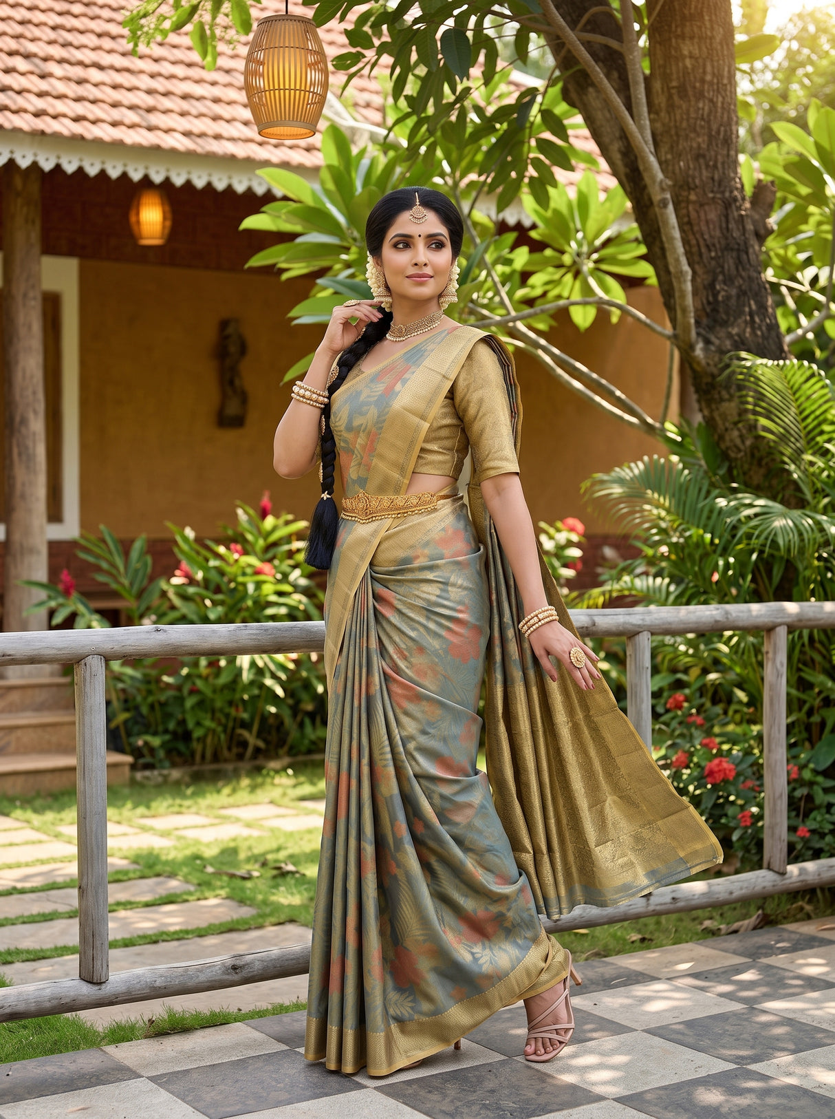 MIMOSA Sapphire Saree Saree — pose 5 styling detail