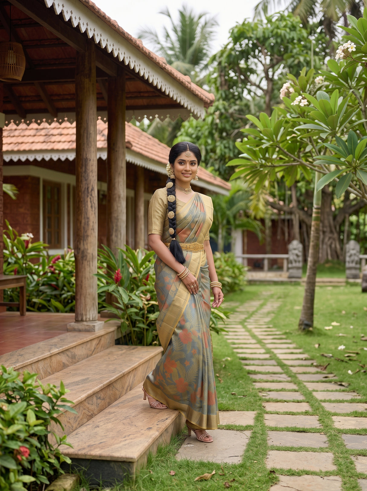 MIMOSA Sapphire Saree Saree — pose 6 styling detail