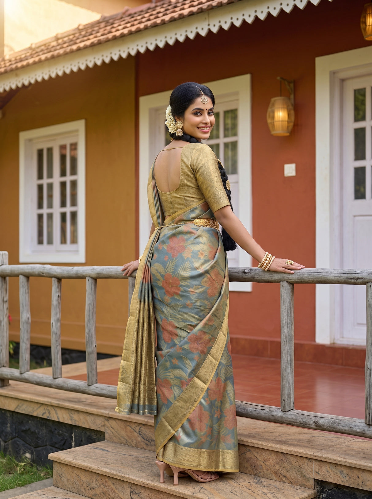 MIMOSA Sapphire Saree Saree — pose 7 styling detail