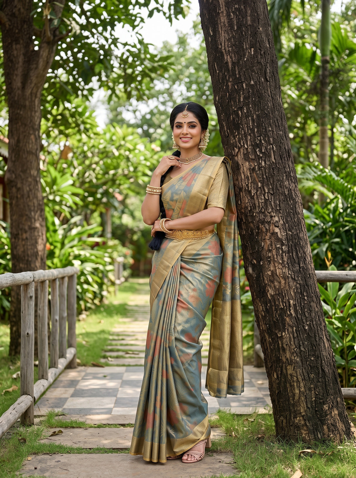 MIMOSA Sapphire Saree Saree — pose 9 styling detail