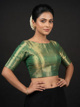 MIMOSA Gajari Kanjivaram Art Silk Saree — blouse close-up