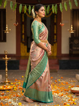 MIMOSA Maroon Kanjivaram Art Silk Saree — pose 3 styling detail