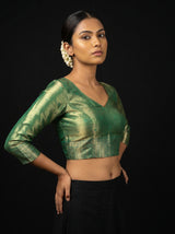 MIMOSA Maroon Kanjivaram Art Silk Saree — blouse close-up