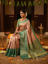 MIMOSA Orange Kanjivaram Art Silk Saree — pose 8 styling detail