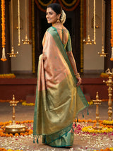 MIMOSA Orange Kanjivaram Art Silk Saree — pose 9 styling detail