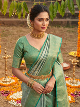 MIMOSA Saffire Kanjivaram Art Silk Saree — pose 10 styling detail